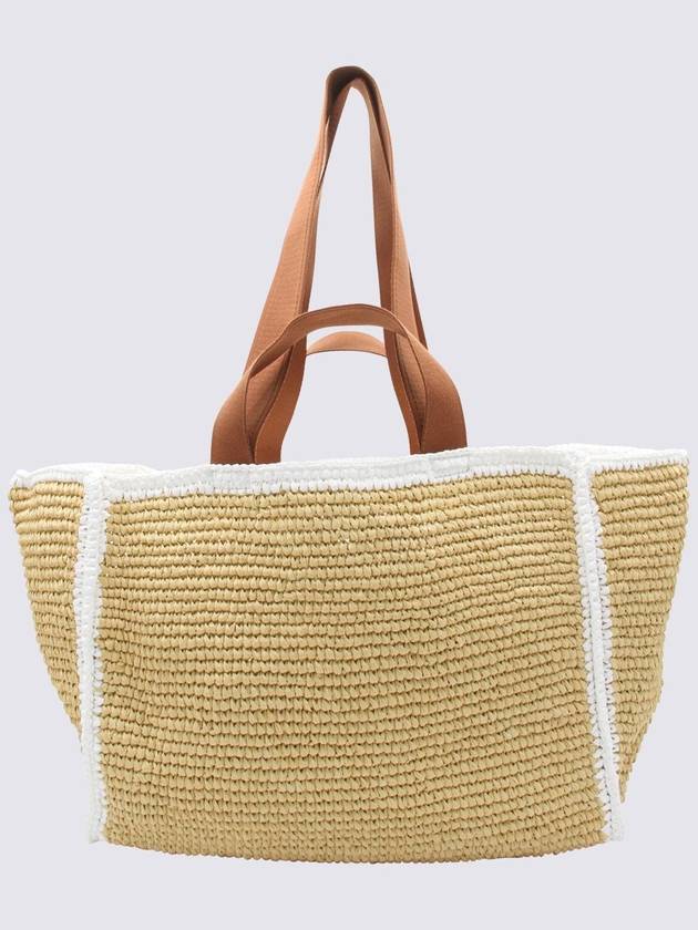 Medium Raffia Shopper Tote Bag Beige - MARNI - BALAAN 3