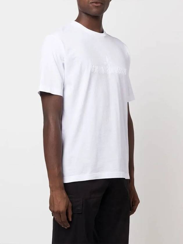 Men's Logo Short Sleeve T-Shirt White - STONE ISLAND - BALAAN 5