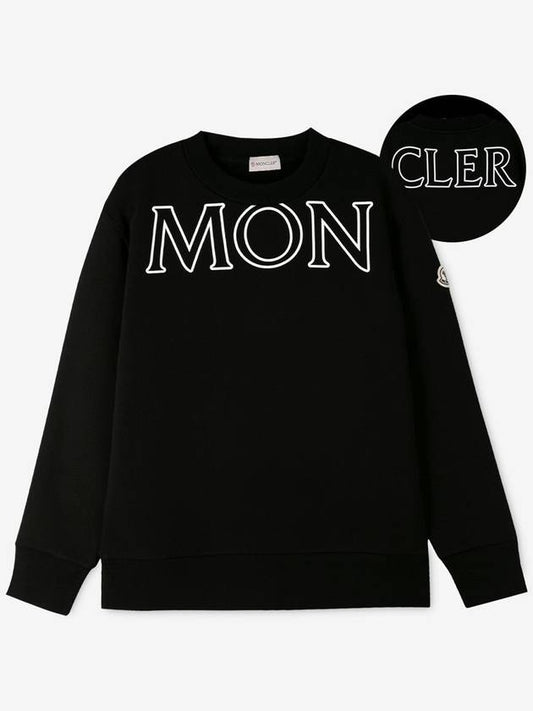 Moncler Women s Lettering Logo Black Sweatshirt 8G00029 809KX 999 - MONCLER - BALAAN 1