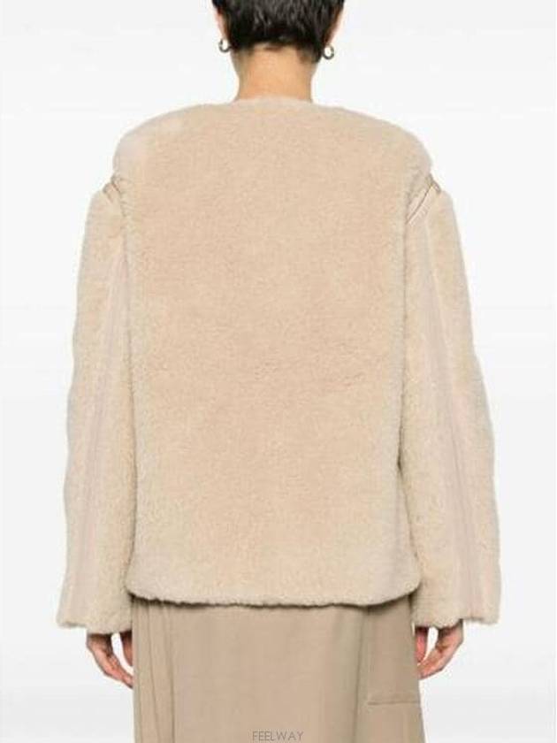 Wool Zip-Up Jacket Beige - MAX MARA - BALAAN 4