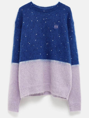 Crystals Embellished Bicolor Sweater - LOEWE - BALAAN 1