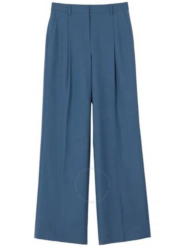 Burberry Anny Wool Wide Leg Pleated Trousers, Brand Size 4 (US Size 2) - BURBERRY - BALAAN 1