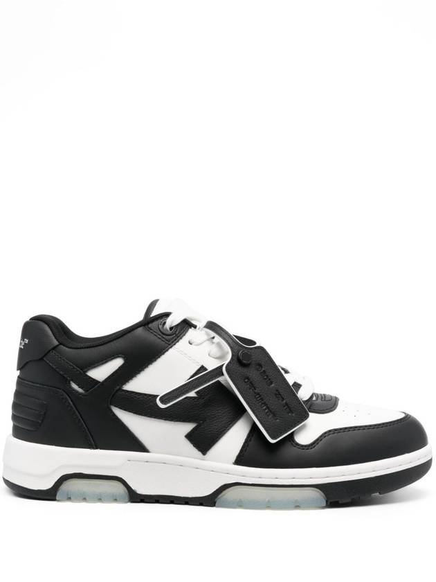 Out of Office Leather Low-Top Sneakers White Black - OFF WHITE - BALAAN 5