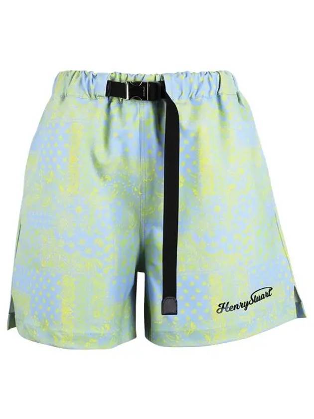 Golf Paisley Belt Shorts Blue - HENRY STUART - BALAAN 1