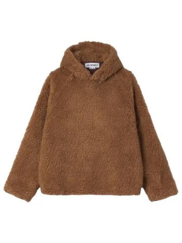 Fluffy Hooded Chestnut Sweatshirt - SUNNEI - BALAAN 1