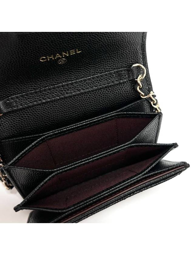 Caviar chain card wallet black AP1730 - CHANEL - BALAAN 10