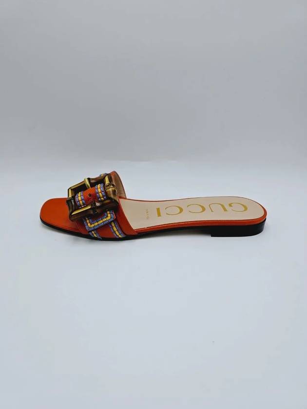 Women's Buckle Slippers Orange - GUCCI - BALAAN 5