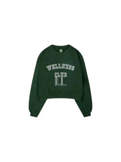 Wellness Club Crop Cotton Sweatshirt Green - SPORTY & RICH - BALAAN 2