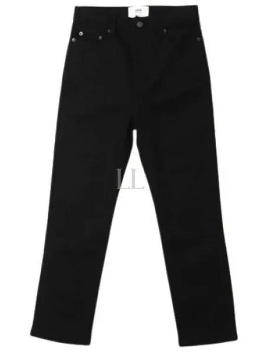 Crop Slim Fit Denim Jeans Black - AMI - BALAAN 2