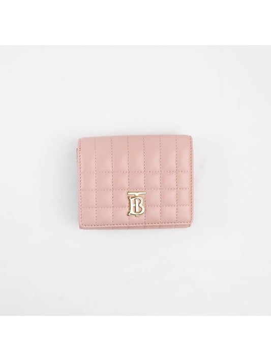 Lola Quilted Leather Folding Wallet Dusty Pink - BURBERRY - BALAAN 2