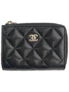 Matelasse Classic Small Flap Zipper 3-Fold Bifold Wallet Black - CHANEL - BALAAN 3