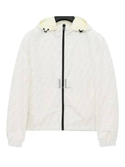 Men's Logo Pattern Reversible Windbreaker White - FENDI - BALAAN 2