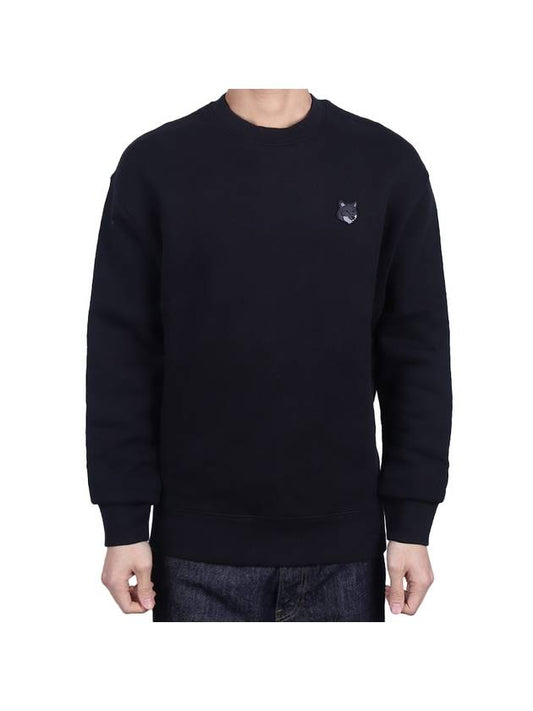 Men's Bold Foxhead Brushed Sweatshirt Black MM00316KM0307 P199 - MAISON KITSUNE - BALAAN 1