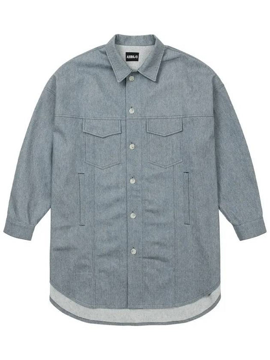 Recycled Denim Oversized Shirt Jacket SKY BLUE - AJOBYAJO - BALAAN 1