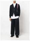 RWB Striped Intarsia Cotton Cardigan Navy - THOM BROWNE - BALAAN 7