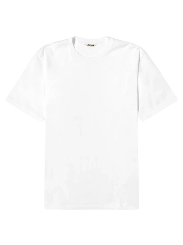 Luster Plaiting Short Sleeve T-Shirt White - AURALEE - BALAAN 1