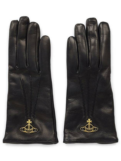 Black ORB Classic Gloves 8202002VW L0023 N402 00003 - VIVIENNE WESTWOOD - BALAAN 2