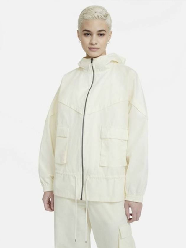 Women's Icon Crush Canvas Hooded Jacket Cocoa Lemon - NIKE - BALAAN 2