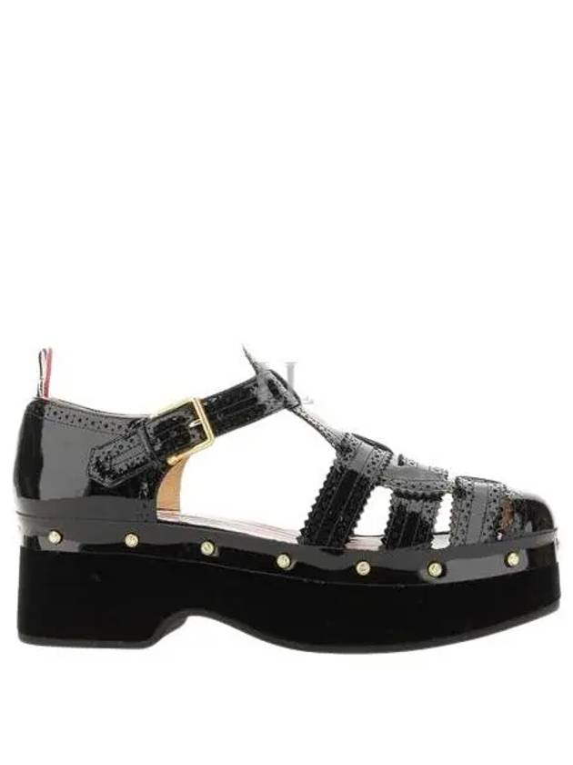 Soft Patent Fisherman Clog Sandals Black - THOM BROWNE - BALAAN 2