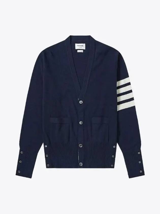 Men's Diagonal Classic Cashmere Cardigan Navy - THOM BROWNE - BALAAN 2