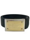 grained logo-decorated leather belt black - DOLCE&GABBANA - BALAAN.