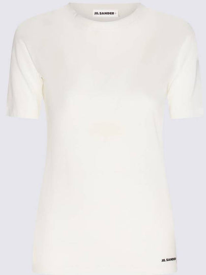 Logo Crew Neck Cotton Short Sleeve T-shirt White - JIL SANDER - BALAAN 2