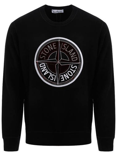 Compass Embroidery Logo Sweatshirt Black - STONE ISLAND - BALAAN 1