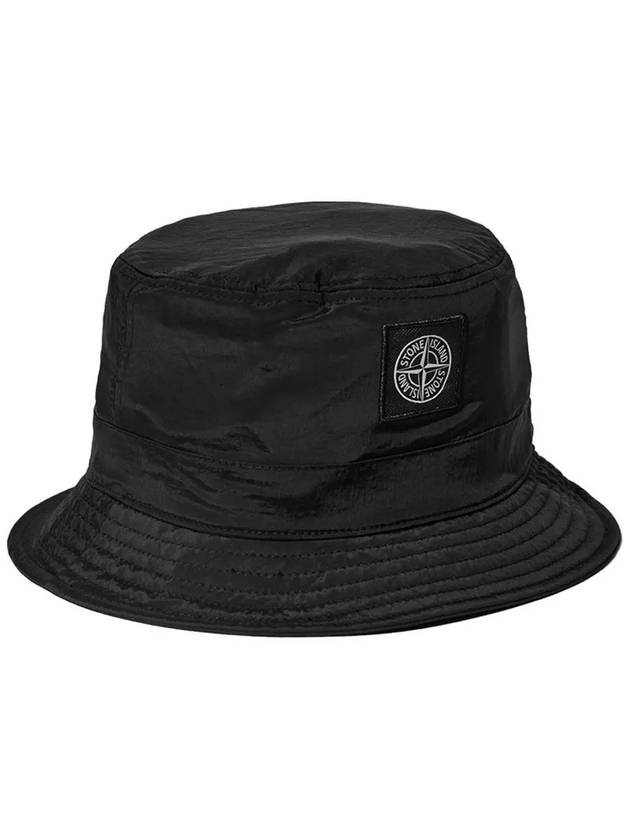 Logo Patch Nylon Metal Bucket Hat Black - STONE ISLAND - BALAAN 2