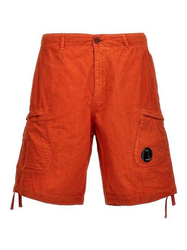 Lens Wappen Cotton Shorts Orange - CP COMPANY - BALAAN 1