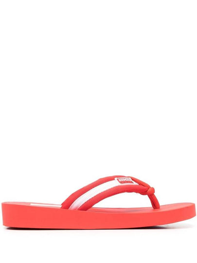 Logo Patch Striped Flip Flops Red - KENZO - BALAAN 2