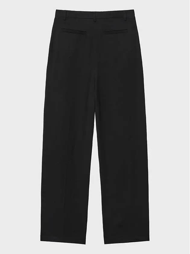 Linen Semi-Wide Pants Black - NOIRER FOR WOMEN - BALAAN 4