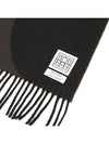 Intarsia Monogram Wool Muffler Black - TOTEME - BALAAN 7