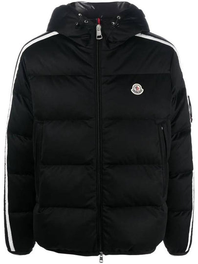 1A00237 899RX 999 SANBESAN Sanbesan logo patch nylon lacquer band hooded short down jacket black men's padding - MONCLER - BALAAN 2