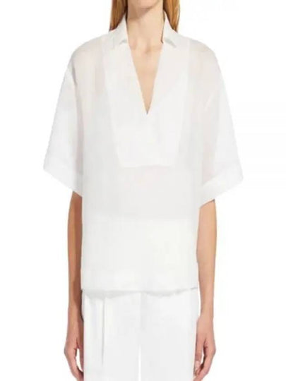 Bronzo Ramie Blouse White - MAX MARA - BALAAN 2