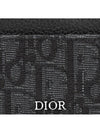 Oblique Jacquard Grain Leather Card Wallet Black - DIOR - BALAAN 4