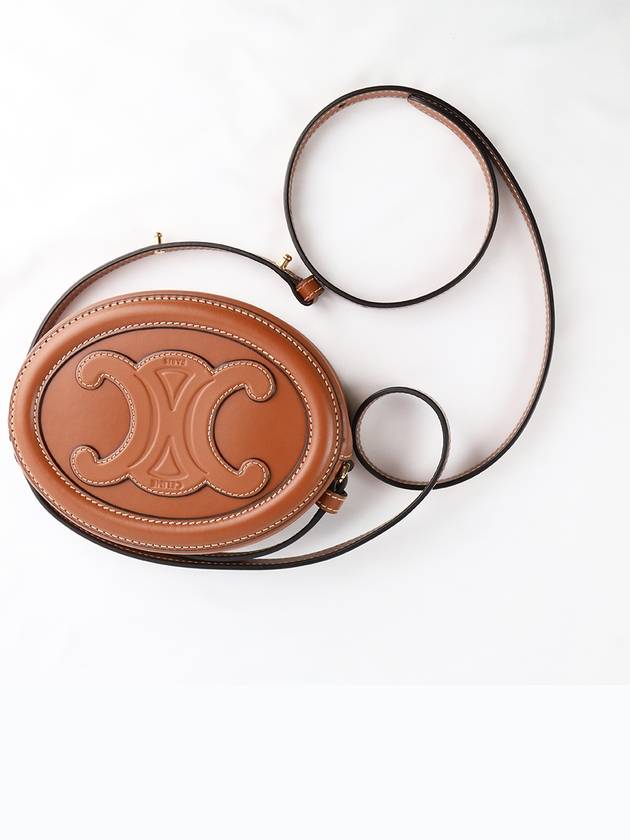 Oval Purse Smooth Cross Bag Brown - CELINE - BALAAN.