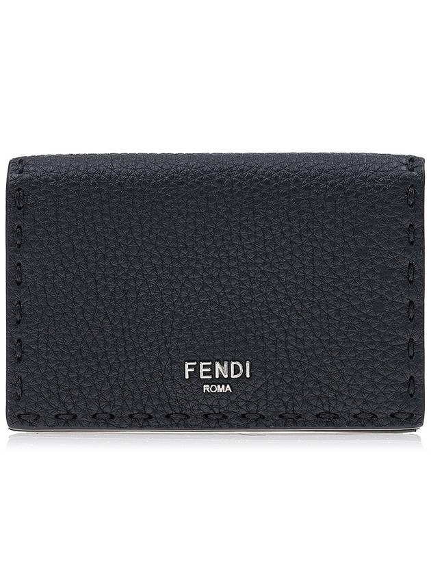 Selleria Logo Leather Card Wallet Black - FENDI - BALAAN 2