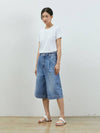 Denim Relaxed Bermuda Pants Blue - RYUL+WAI: - BALAAN 3