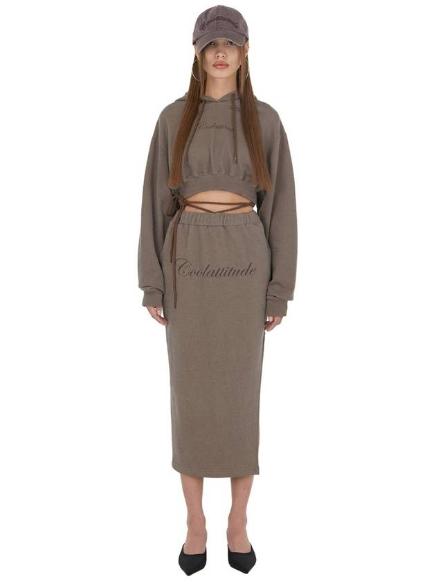 ISK001 6 Cool Attitude Slit Skirt Brown - ITZAVIBE - BALAAN 2