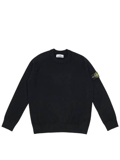 Compass Badge Crewneck Knit Top Black - STONE ISLAND - BALAAN 2