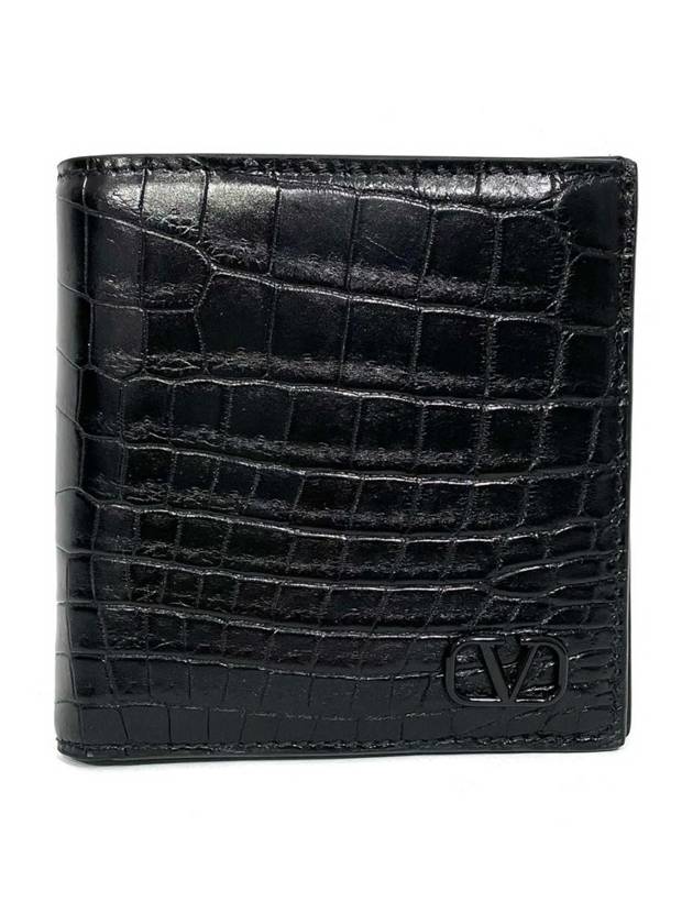 Real Crocodile Half Wallet VY2P0578 - VALENTINO - BALAAN 1