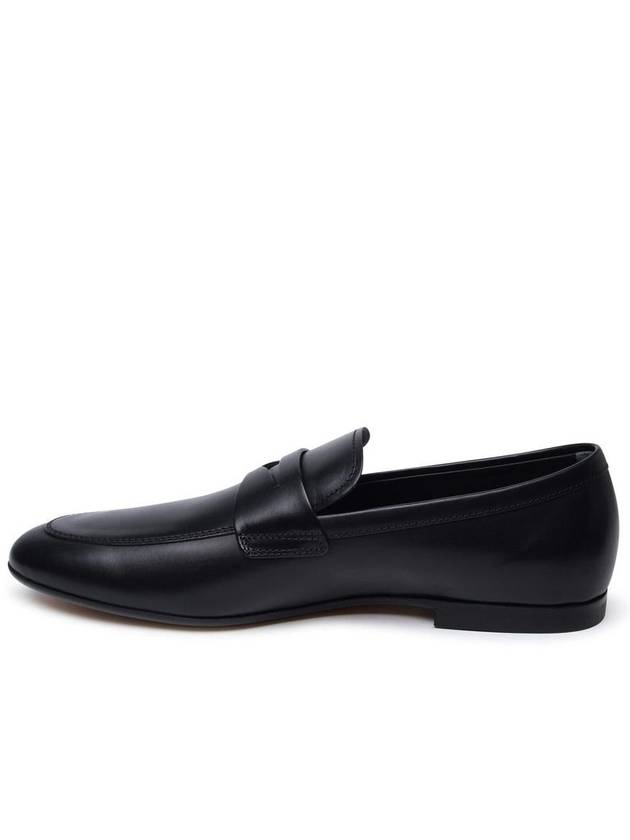 Men's Small Logo Leather Penny Loafer Black - TOD'S - BALAAN 4