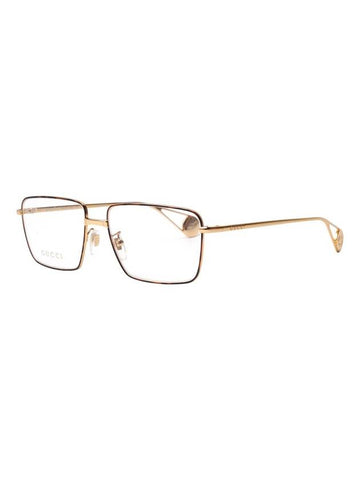 Eyewear Square Metal Glasses Gold - GUCCI - BALAAN.