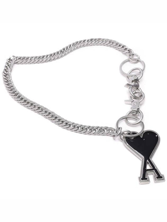 Heart Logo Chain Key Holder Black - AMI - BALAAN 2