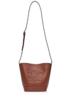 Cuir Triomphe Calfskin Small Bucket Bag Tan - CELINE - BALAAN 5