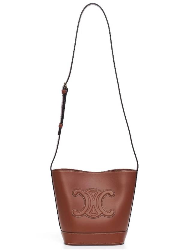 Cuir Triomphe Calfskin Small Bucket Bag Tan - CELINE - BALAAN 5