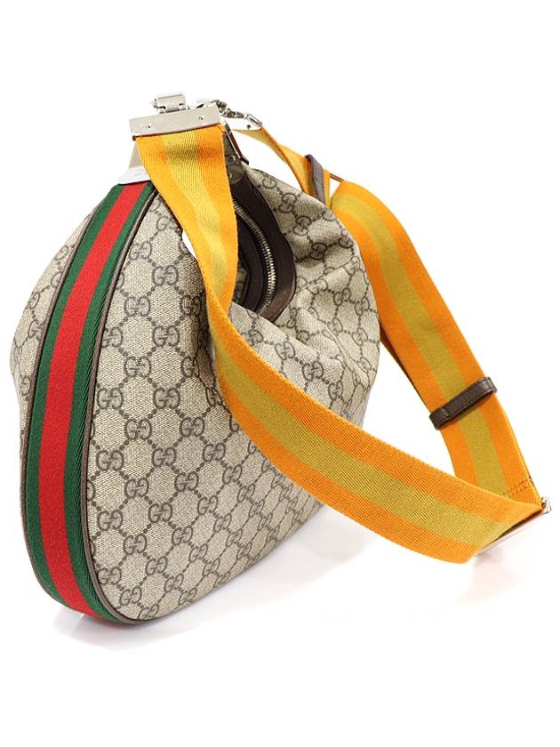 702823 GG Supreme Canvas WEB Trimming Attache Medium Shoulder Bag - GUCCI - BALAAN 3