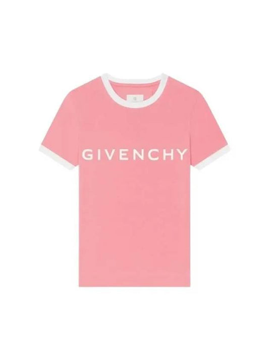 Archetype Slim Fit Cotton Short Sleeve T-Shirt Pink - GIVENCHY - BALAAN 1