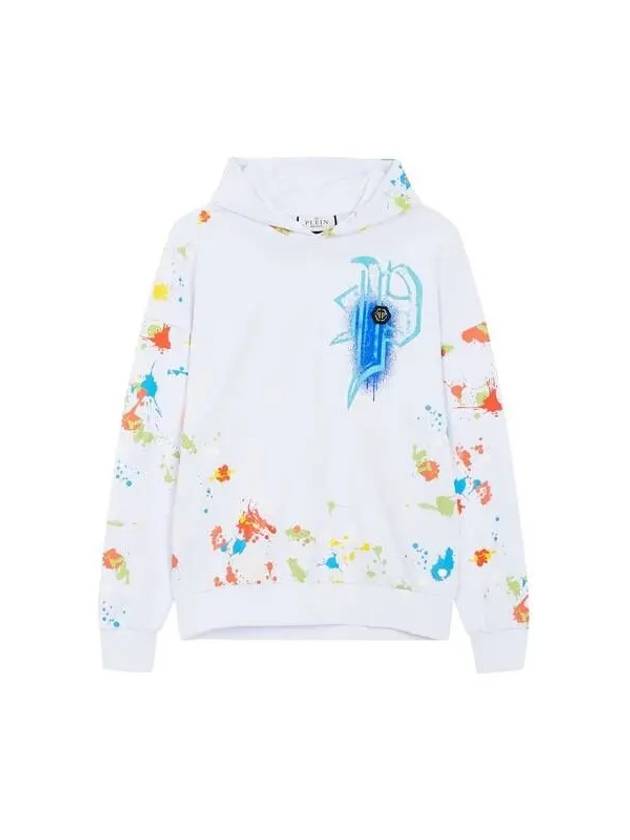 Men's Back Skull Dripping Hooded Sweatshirt White 271145 - PHILIPP PLEIN - BALAAN 1