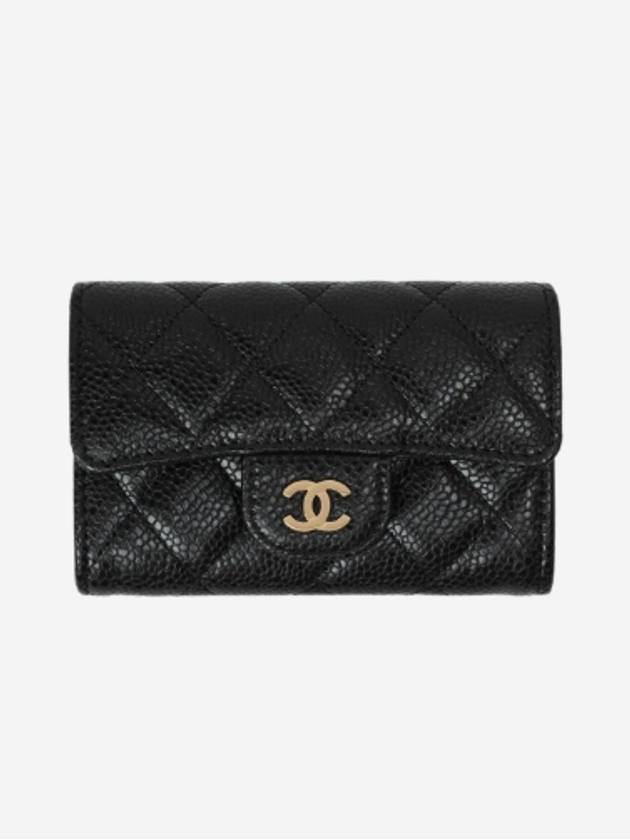 Classic Grained Calfskin Card Wallet Black - CHANEL - BALAAN 2